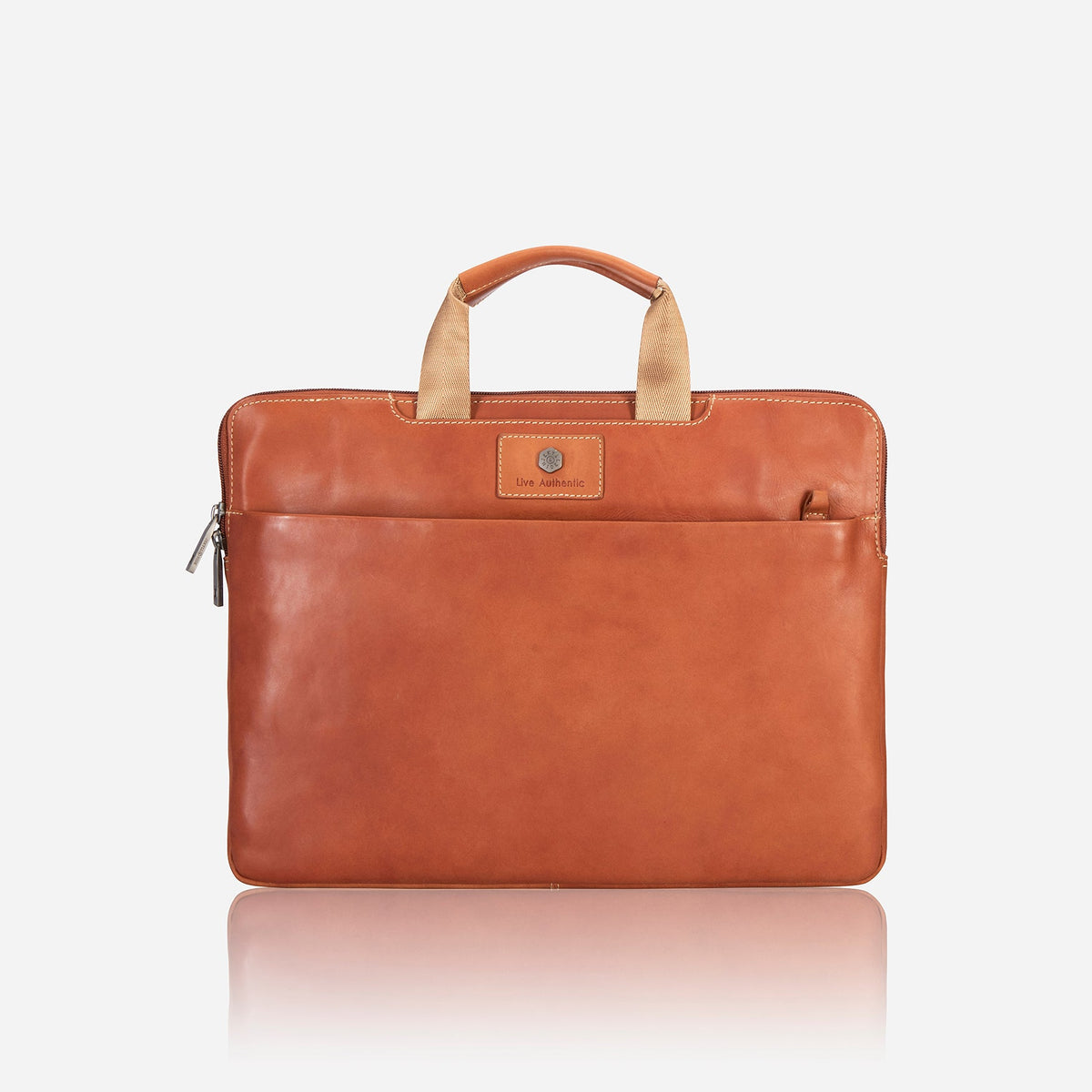 Jekyll & Hide Texas Extra Slim Business Briefcase, Clay - Love Luggage