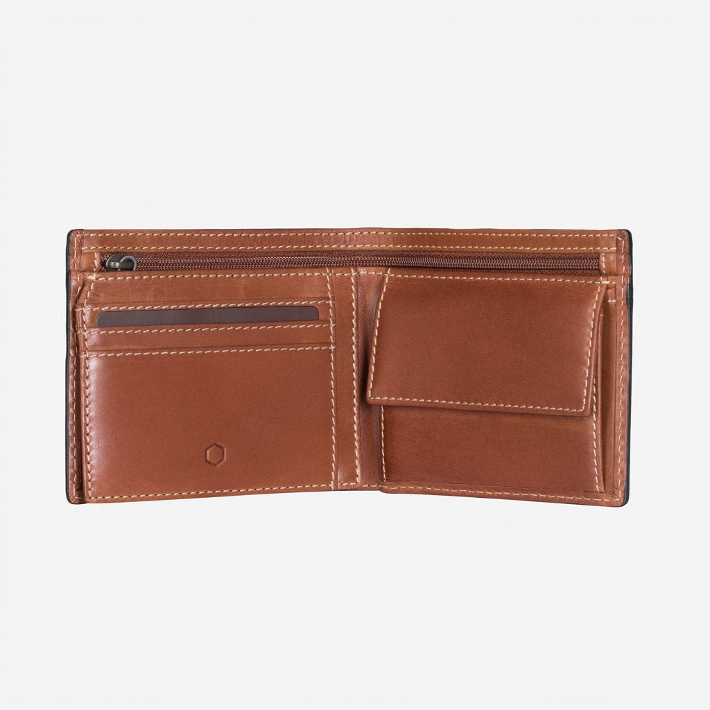Jekyll & Hide Texas Large Billfold Wallet With Coin, Clay - Love Luggage