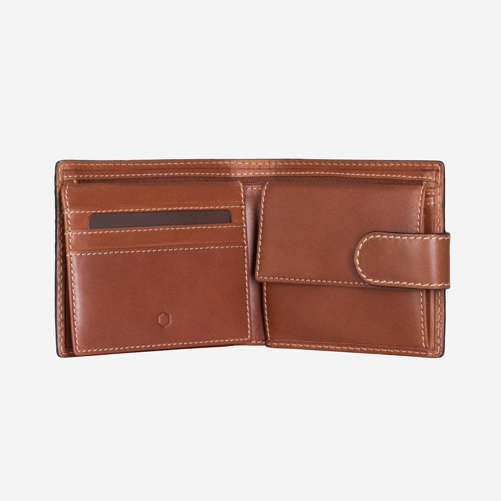 Jekyll & Hide Texas Large Billfold Wallet With Coin Pouch, Clay - Love Luggage