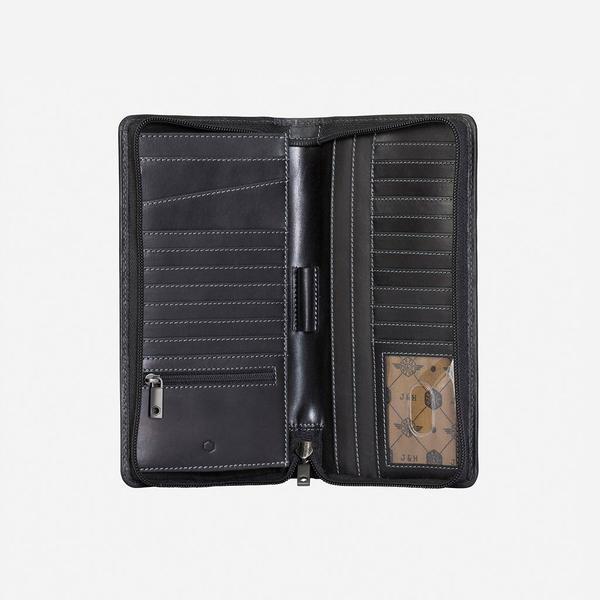 Jekyll & Hide Texas Large Zip - Around Travel And Passport Organiser, Black - Love Luggage
