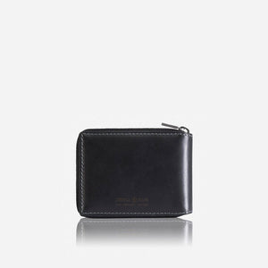 Jekyll & Hide Texas Large Zip Around Wallet With Coin, Black - Love Luggage