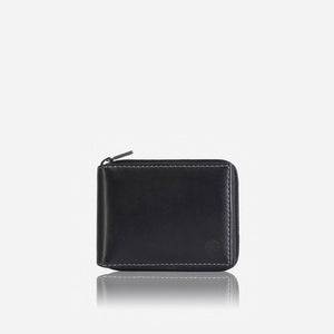 Jekyll & Hide Texas Large Zip Around Wallet With Coin, Black - Love Luggage