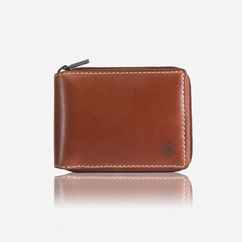 Jekyll & Hide Texas Large Zip Around Wallet With Coin, Clay - Love Luggage