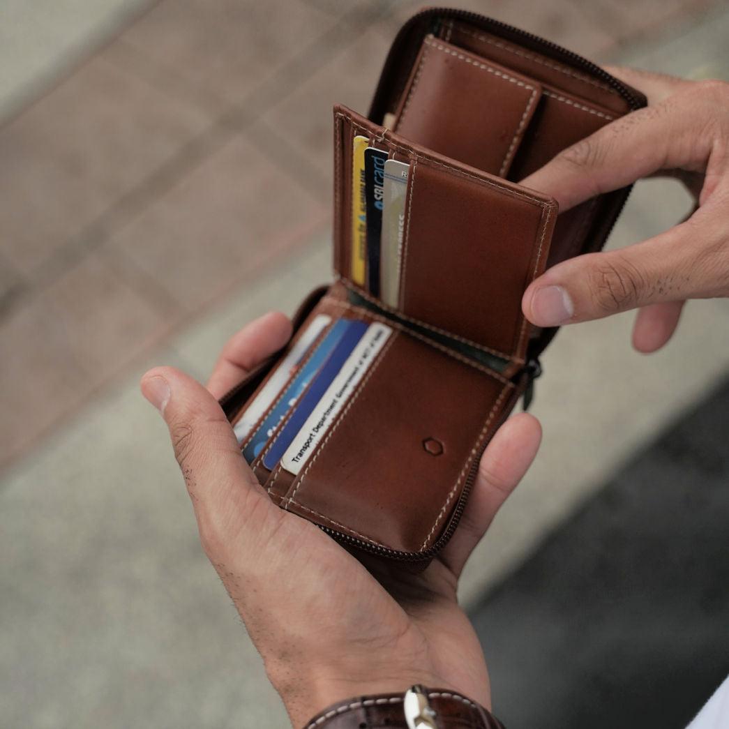 Jekyll & Hide Texas Large Zip Around Wallet With Coin, Clay - Love Luggage