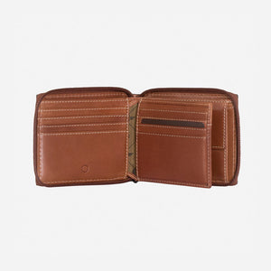 Jekyll & Hide Texas Large Zip Around Wallet With Coin, Clay - Love Luggage