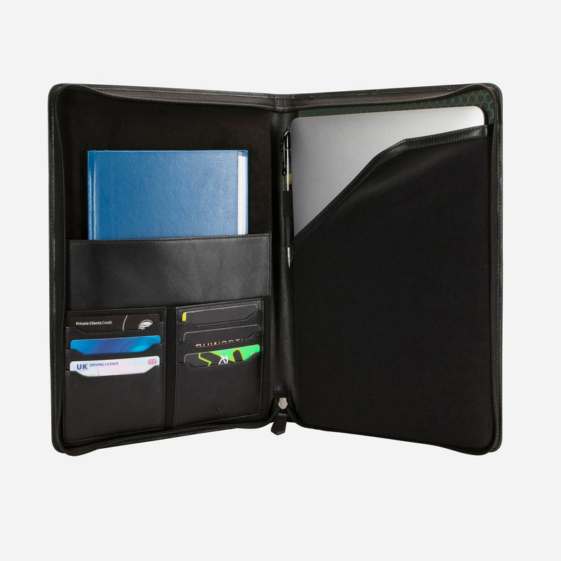 Jekyll & Hide Zip Around A4 Folder, Black - Love Luggage