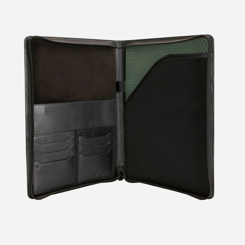 Jekyll & Hide Zip Around A4 Folder, Black - Love Luggage