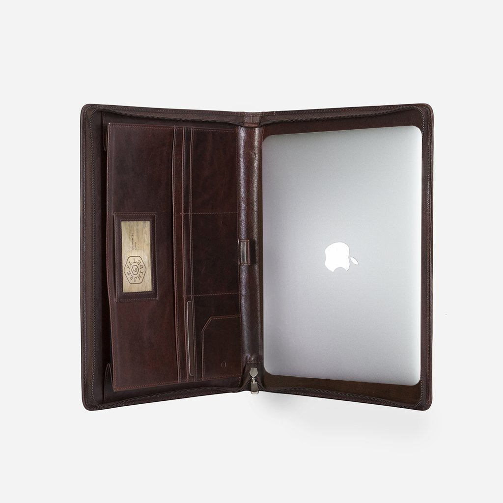 Jekyll & Hide Zip Around A4 Folder, Mocha - Love Luggage