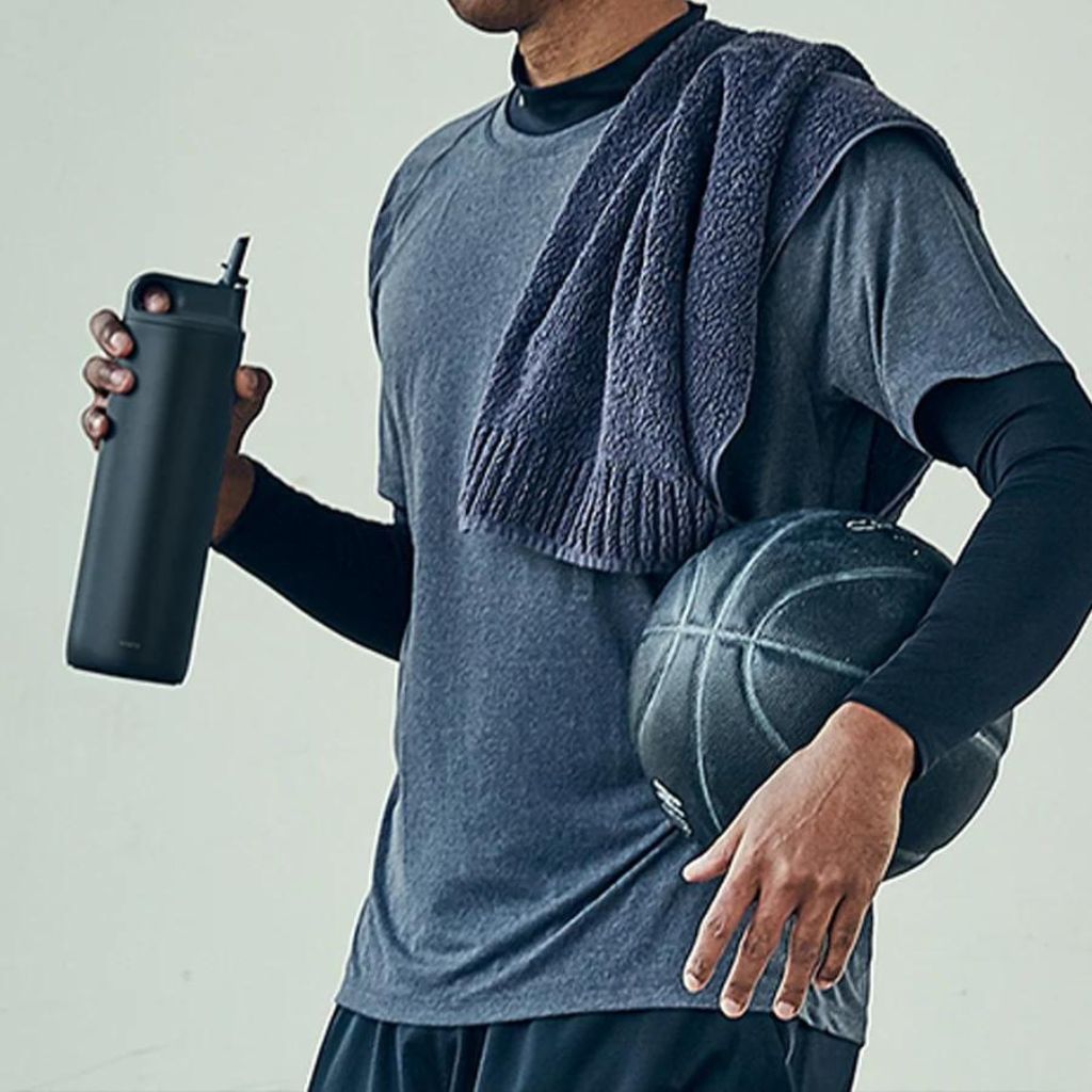 Kinto Active Tumbler Sports Water Bottle 600ml - Black - Love Luggage