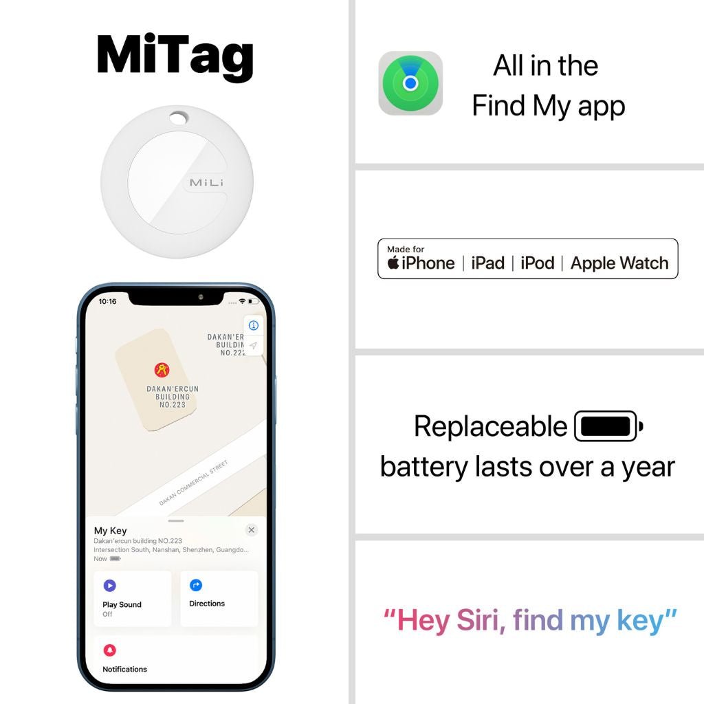 MiTag - Luggage Tracker - Works With "Find My " - Love Luggage