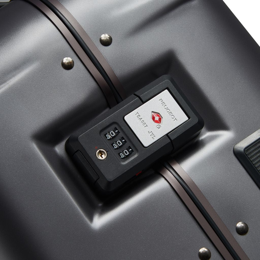 Peugeot Voyages 55cm Zipperless Carry On Luggage - Anthracite - Love Luggage