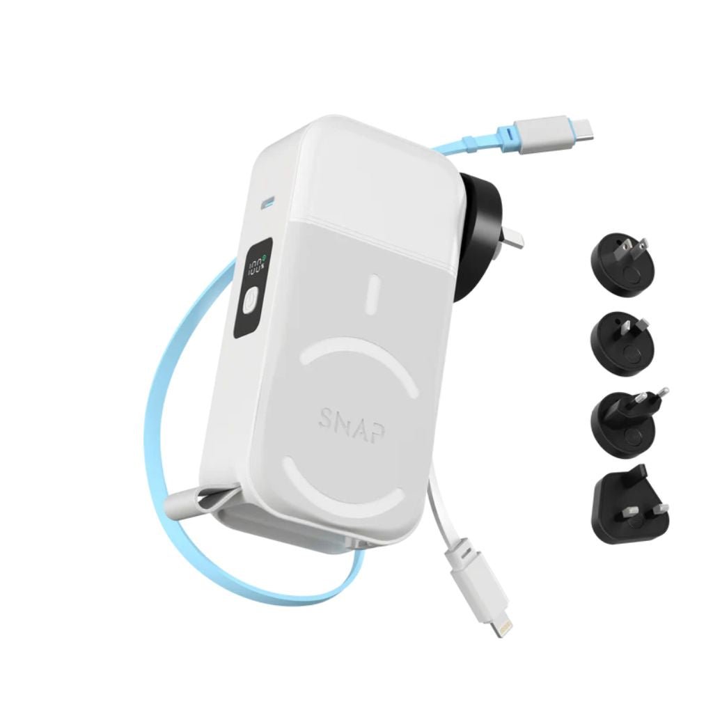 PowerPack Universal 2 - 6 in 1 Travel Power Bank 10,000mAh - White - Love Luggage