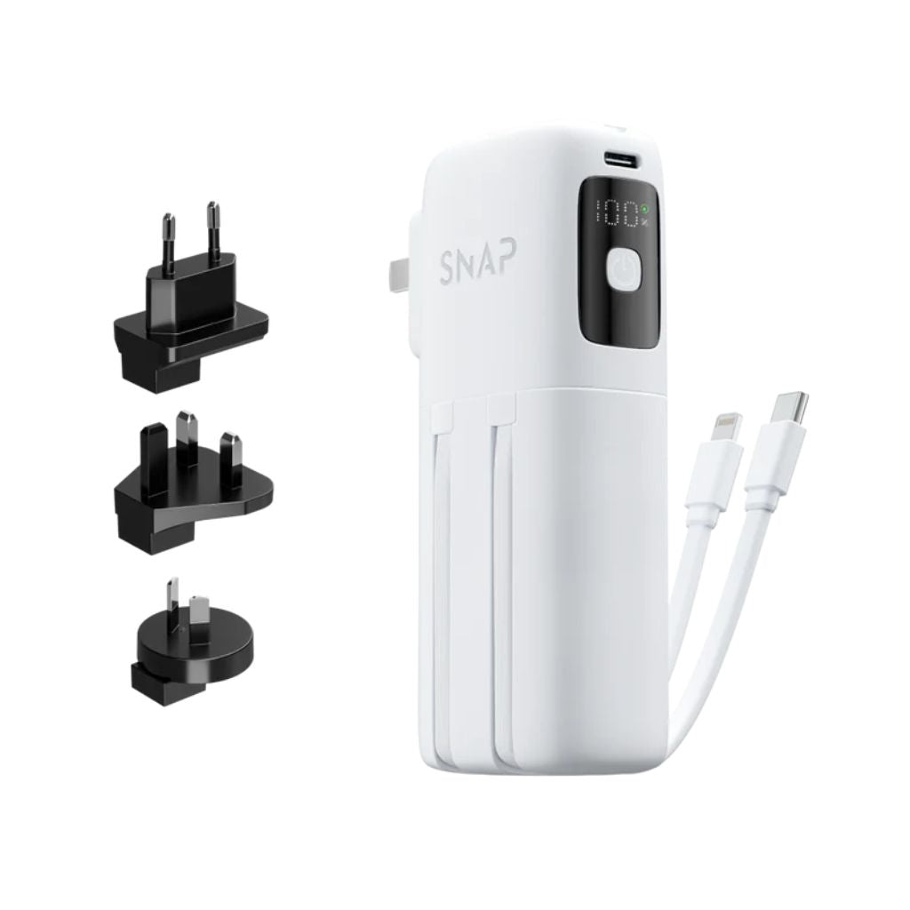 PowerPack Universal Slim - 10,000mAh Slim Travel Power Bank - White - Love Luggage