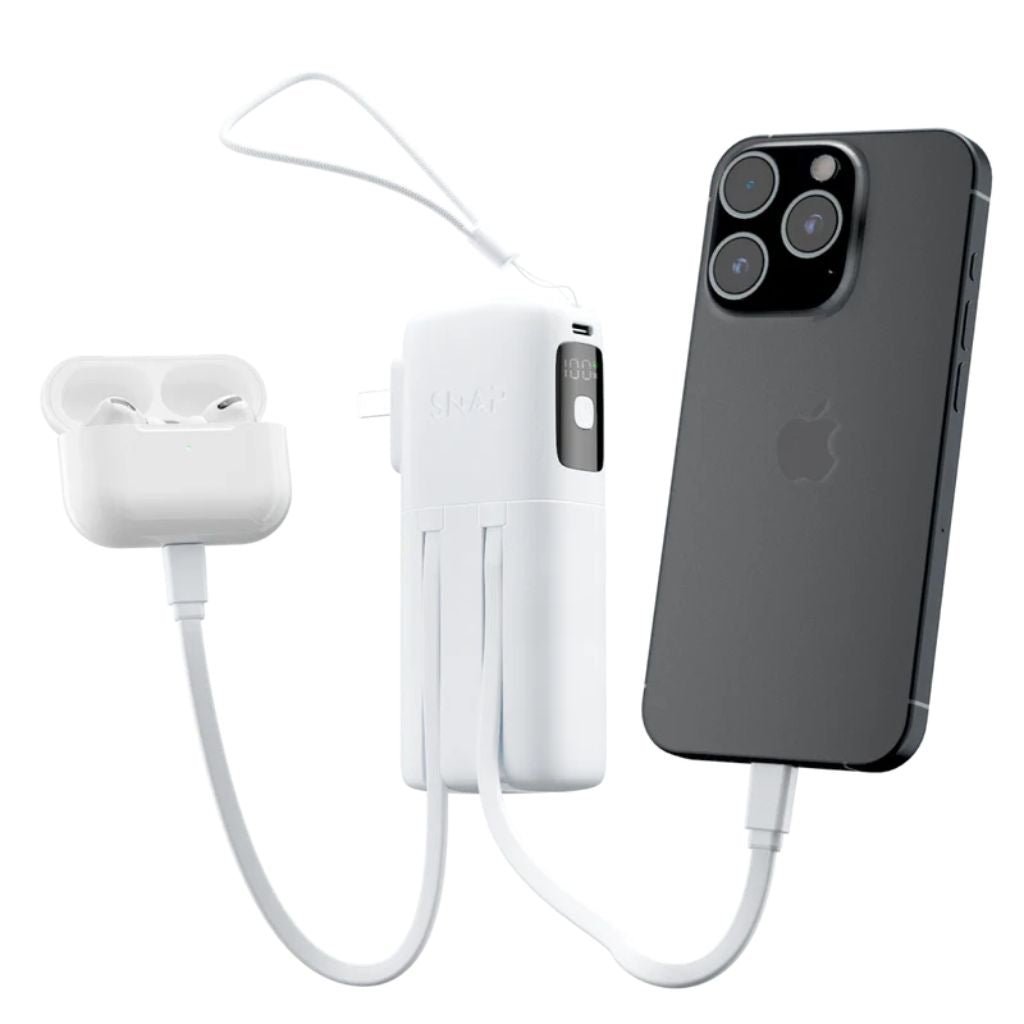 PowerPack Universal Slim - 10,000mAh Slim Travel Power Bank - White - Love Luggage