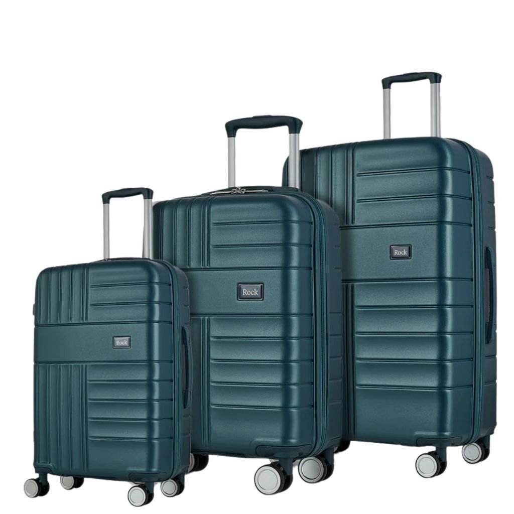Rock Aspen 3 Piece Hardsided Suitcase Set - Blue - Love Luggage