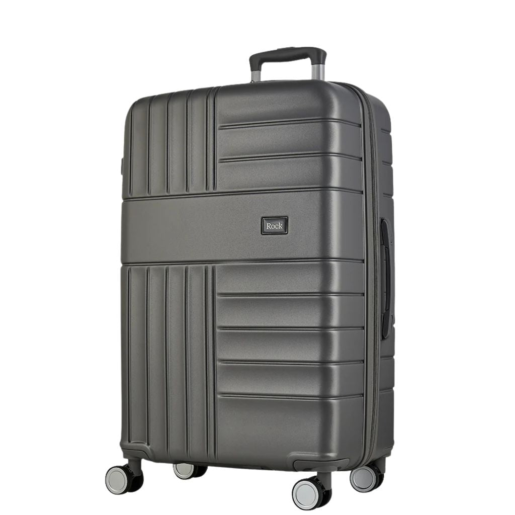 Rock Aspen 3 Piece Hardsided Suitcase Set - Charcoal - Love Luggage