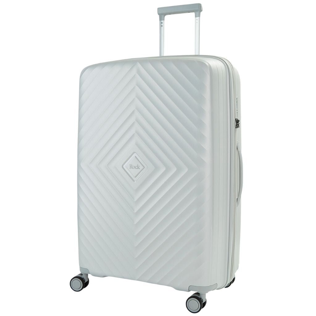 Rock Infinity 73cm Large Expander Hardsided Suitcase - Pearl - Love Luggage