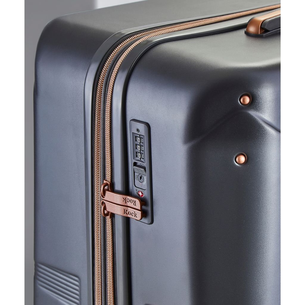 Rock Mayfair 77cm Large Hardsided Exp Luggage - Charcoal - Love Luggage