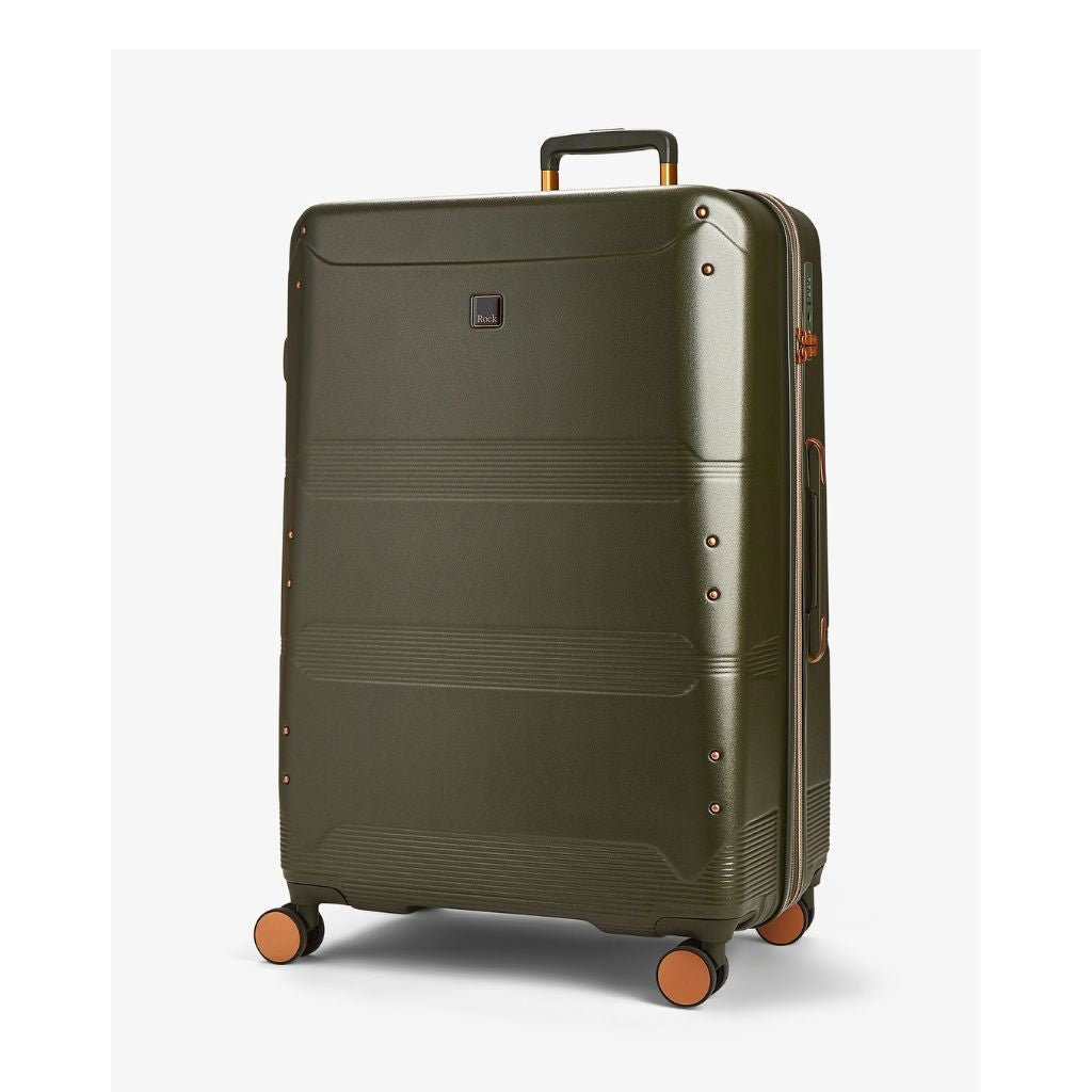 Rock Mayfair 77cm Large Hardsided Exp Luggage - Khaki - Love Luggage