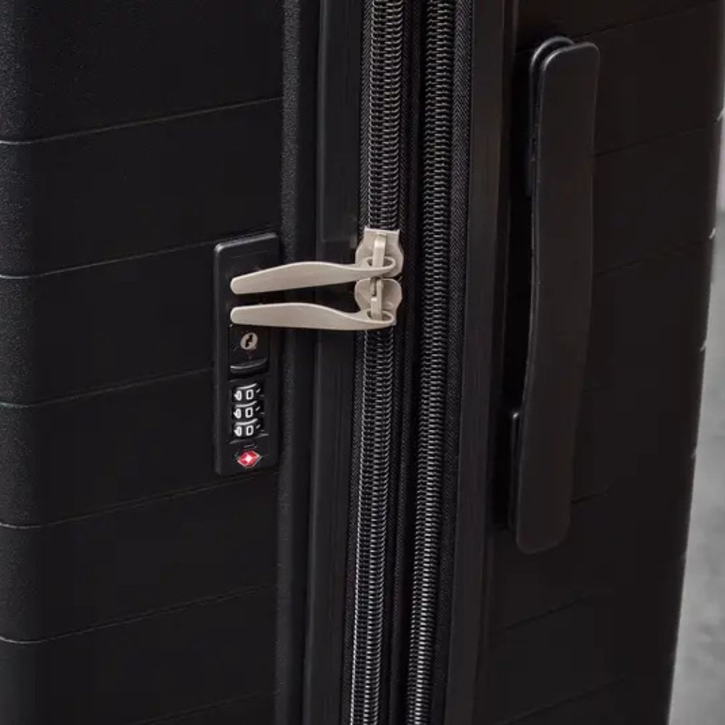 Rock Palma 3 Pce Set Lightweight Hardsided Suitcase - Black - Love Luggage