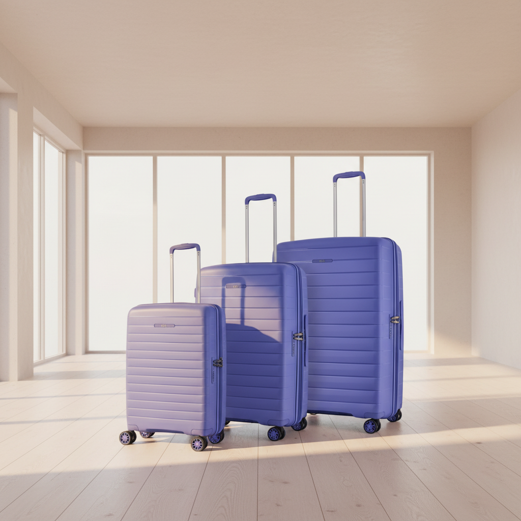 Rock Palma 3 Pce Set Lightweight Hardsided Suitcase - Lavender - Love Luggage