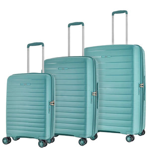 Rock Palma 3 Pce Set Lightweight Hardsided Suitcase - Seafoam Blue - Love Luggage