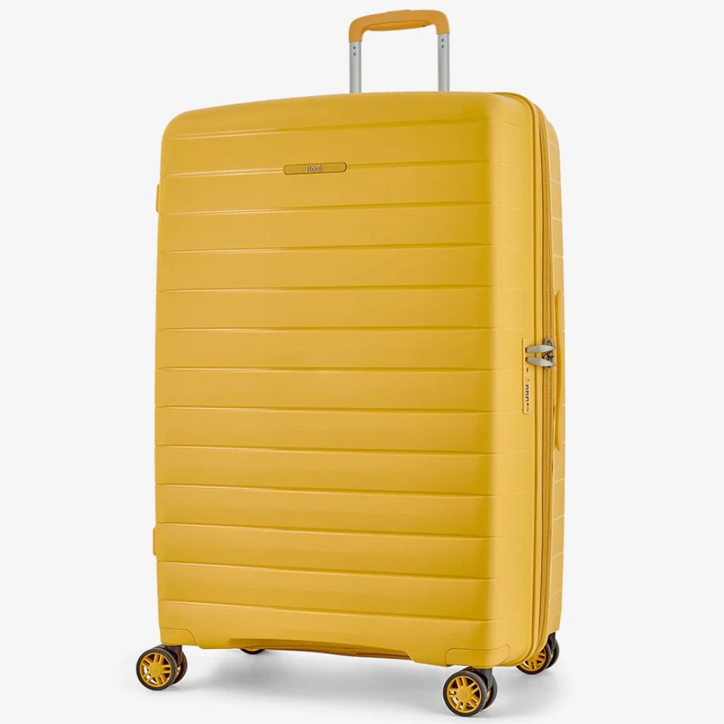 Rock Palma 3 Pce Set Lightweight Hardsided Suitcase - Yellow - Love Luggage