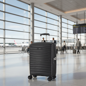 Rock Palma Carry On Lightweight Hardsided Suitcase - Black Rock Luggage