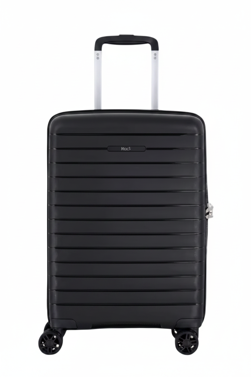 Rock Palma Carry On Lightweight Hardsided Suitcase - Black Rock Luggage