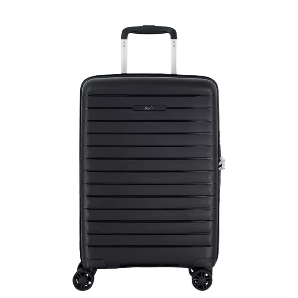 Rock Palma Carry On Lightweight Hardsided Suitcase - Black - Love Luggage