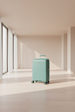Rock Palma Carry On Lightweight Hardsided Suitcase - Seafoam Blue Rock Luggage