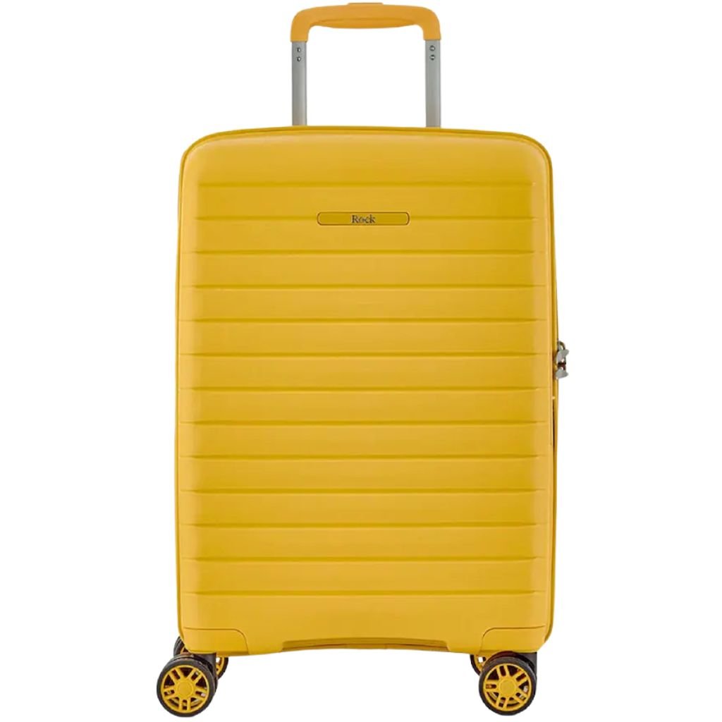 Rock Palma Carry On Lightweight Hardsided Suitcase - Yellow - Love Luggage