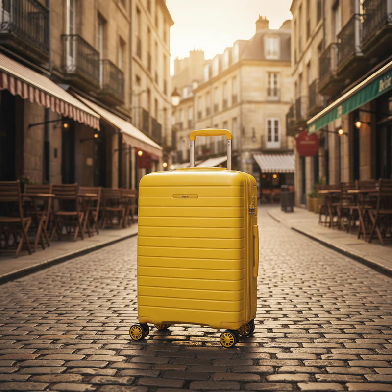 Rock Palma Carry On Lightweight Hardsided Suitcase - Yellow Rock Luggage