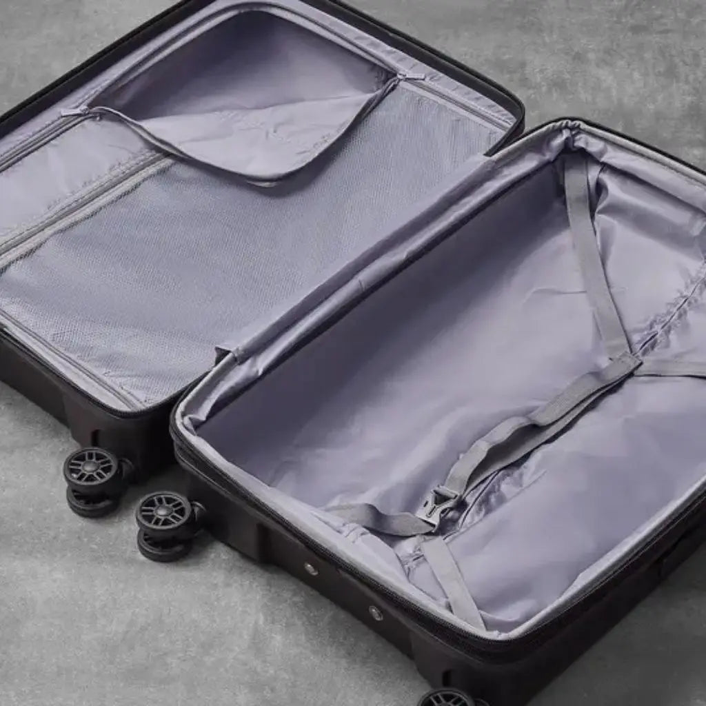 Rock Palma Medium Lightweight Hardsided Suitcase - Black - Love Luggage