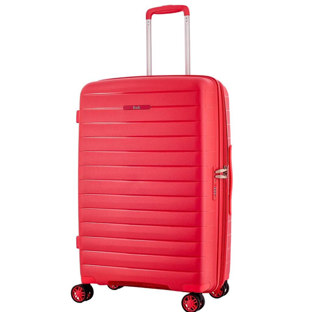 Rock Palma Medium Lightweight Hardsided Suitcase - Coral - Love Luggage