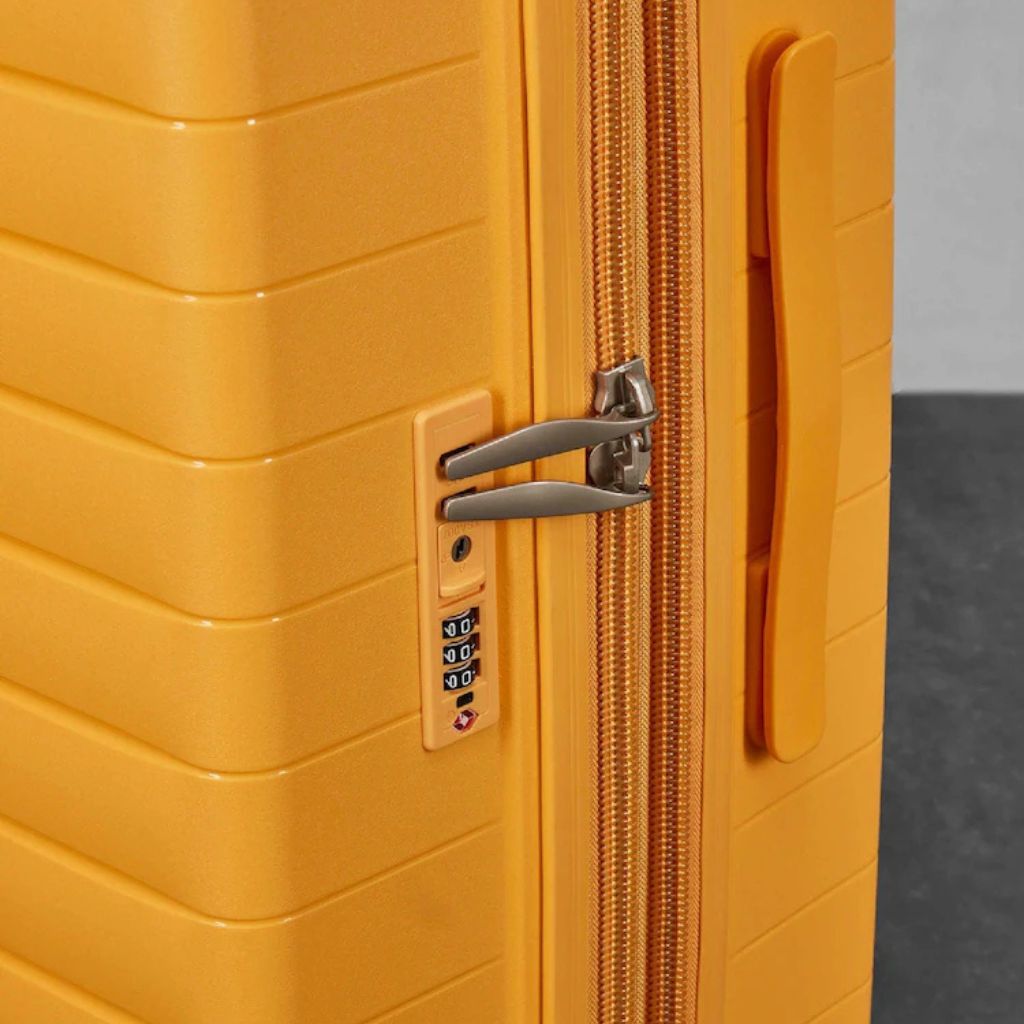 Rock Palma Medium Lightweight Hardsided Suitcase - Yellow - Love Luggage
