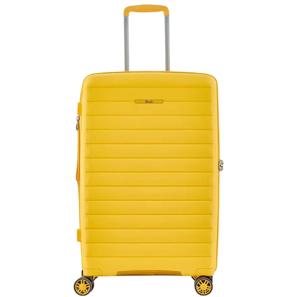 Rock Palma Medium Lightweight Hardsided Suitcase - Yellow - Love Luggage
