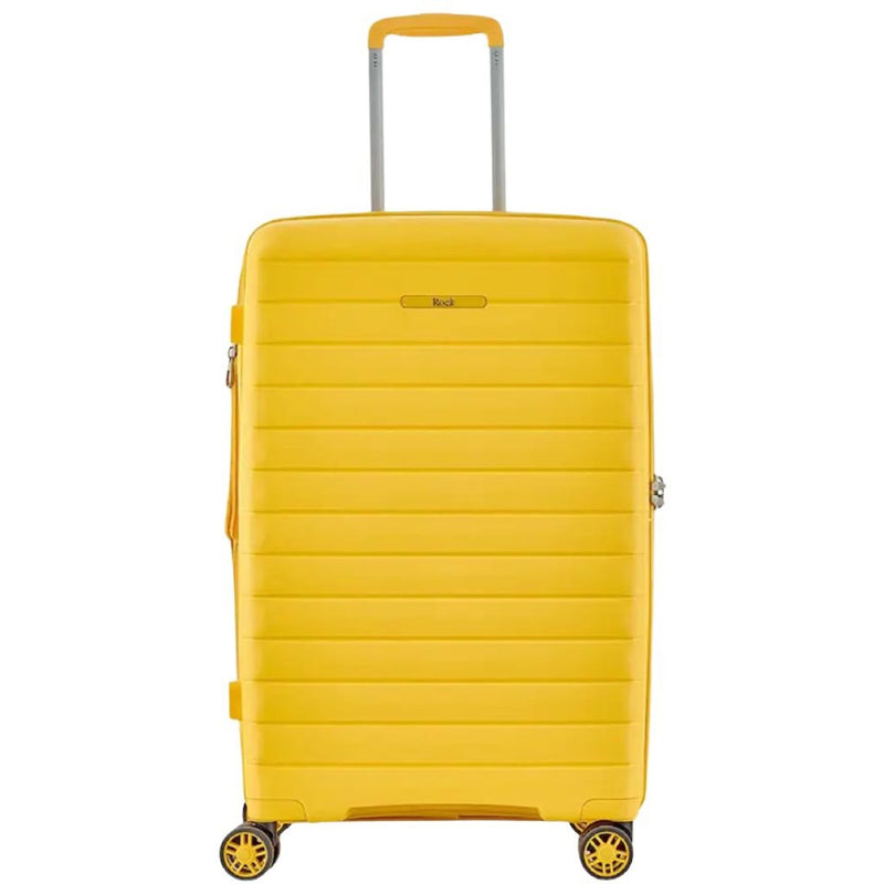 Rock Palma Medium Lightweight Hardsided Suitcase - Yellow - Love Luggage