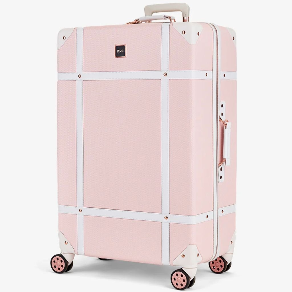 Rock Vintage 3 Piece Hardsided Luggage Set - Baby Pink - Love Luggage