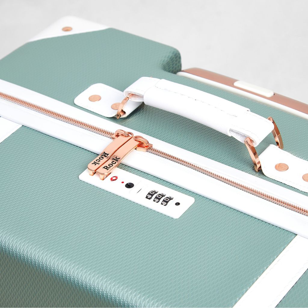 Rock Vintage 3 Piece Hardsided Luggage Set - Sage Green - Love Luggage