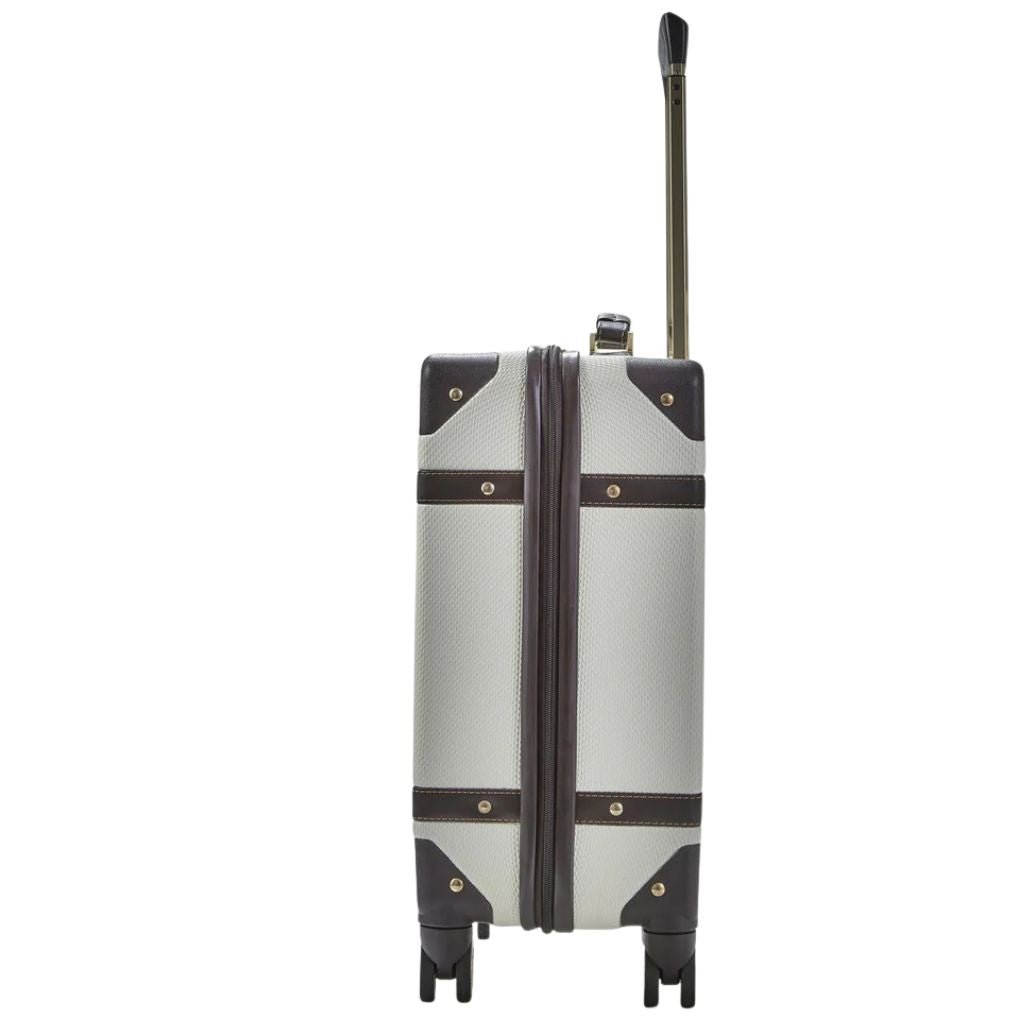 Rock Vintage 54cm Carry On Hardsided Luggage - Cream - Love Luggage