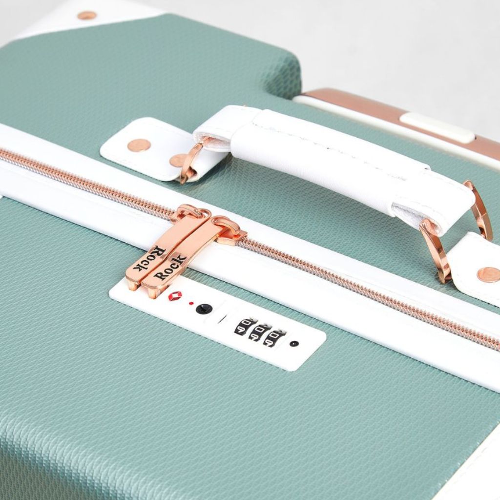 Rock Vintage 54cm Carry On Hardsided Luggage - Sage Green - Love Luggage