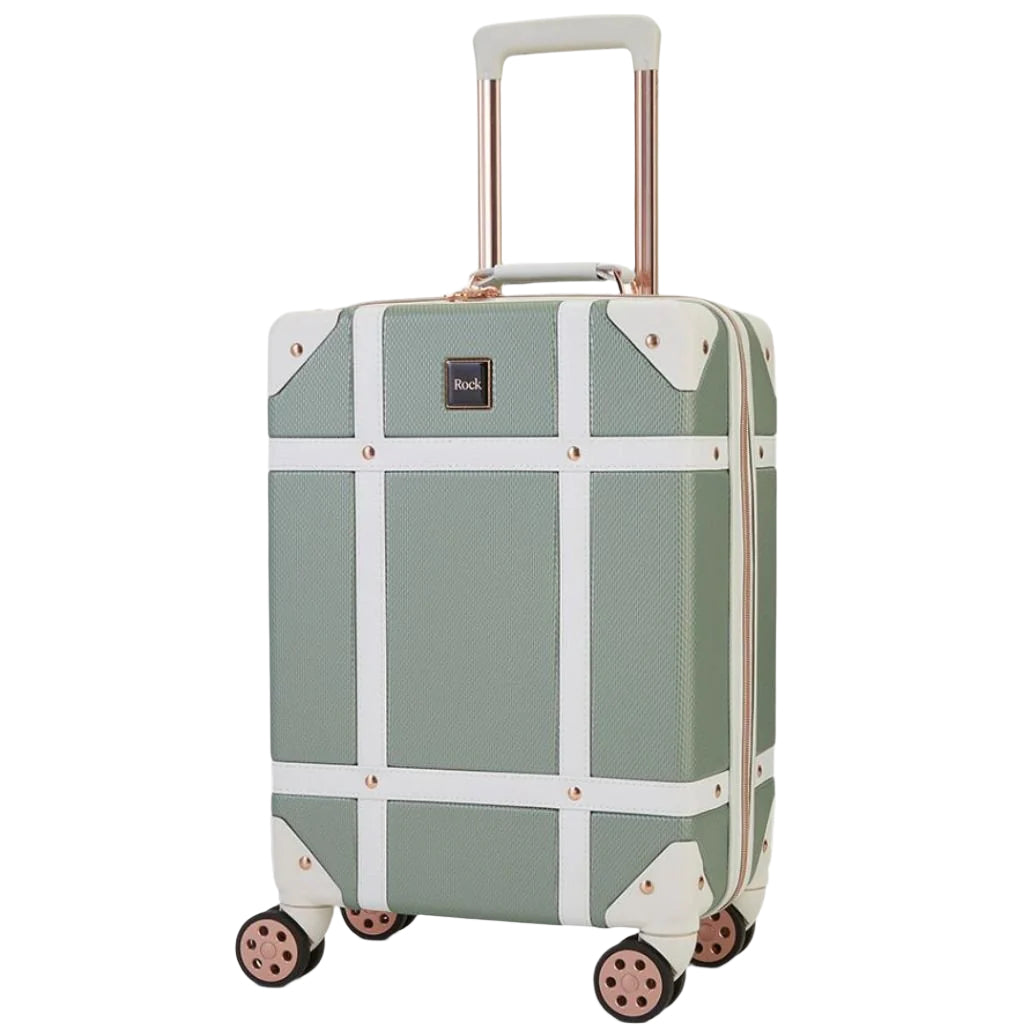 Rock Vintage 54cm Carry On Hardsided Luggage - Sage Green - Love Luggage