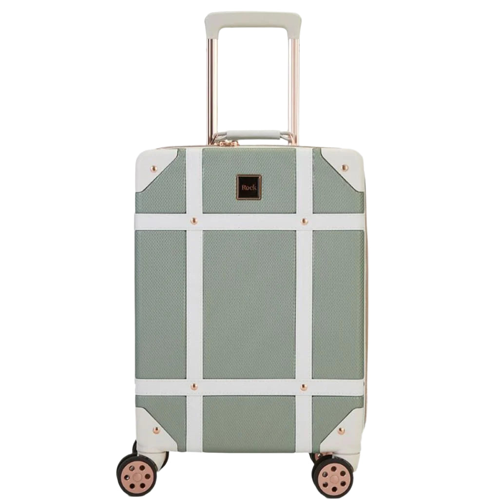 Rock Vintage 54cm Carry On Hardsided Luggage - Sage Green - Love Luggage