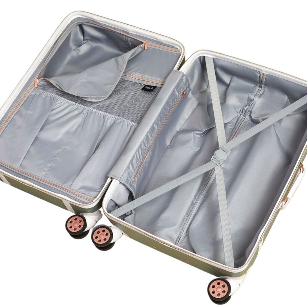 Rock Vintage 54cm Carry On Hardsided Luggage - Sage Green - Love Luggage