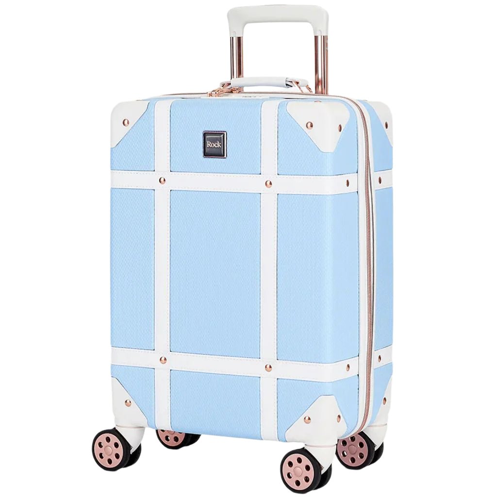 Rock Vintage 54cm Carry On Hardsided Luggage - Sky Blue - Love Luggage