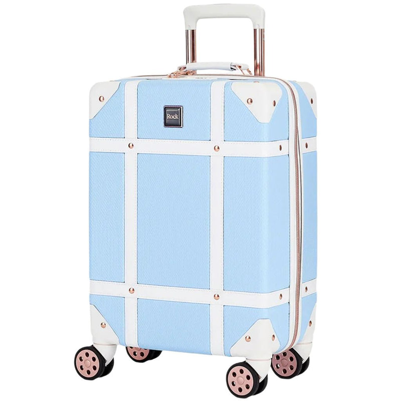 Rock Vintage 54cm Carry On Hardsided Luggage - Sky Blue - Love Luggage