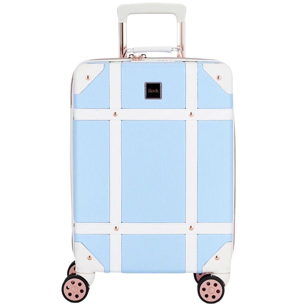 Rock Vintage 54cm Carry On Hardsided Luggage - Sky Blue - Love Luggage