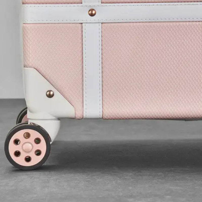 Rock Vintage 67cm Medium Hardsided Luggage - Baby Pink - Love Luggage