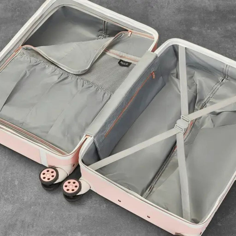 Rock Vintage 67cm Medium Hardsided Luggage - Baby Pink - Love Luggage